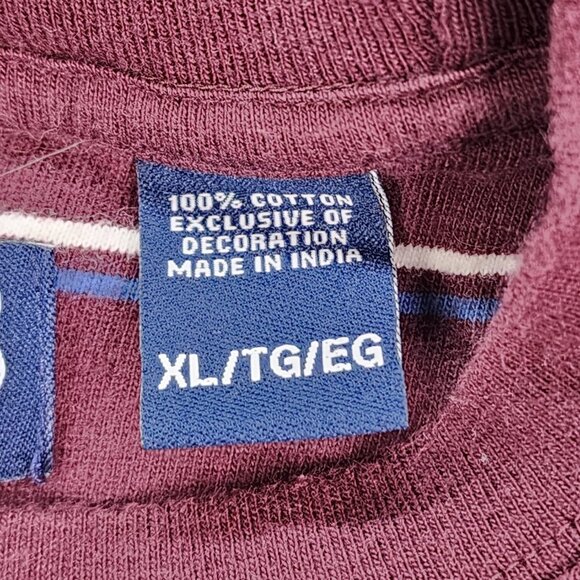 Chaps Long Sleeve Shirt Mens Size XL Burgundy Striped Preppy School Career Top - Picture 6 of 8